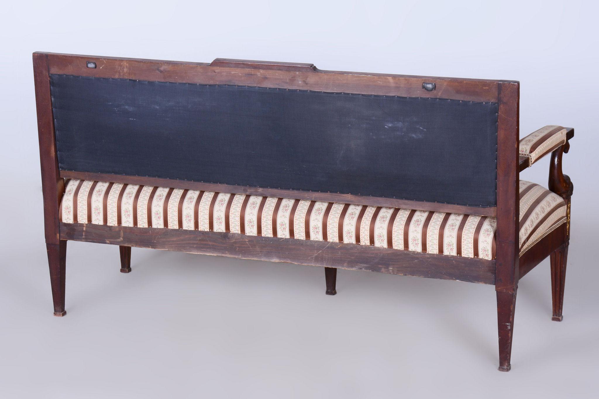 Empire Mahogany Sofa, Restored, Original Upholstery, France, 1860s For Sale 11