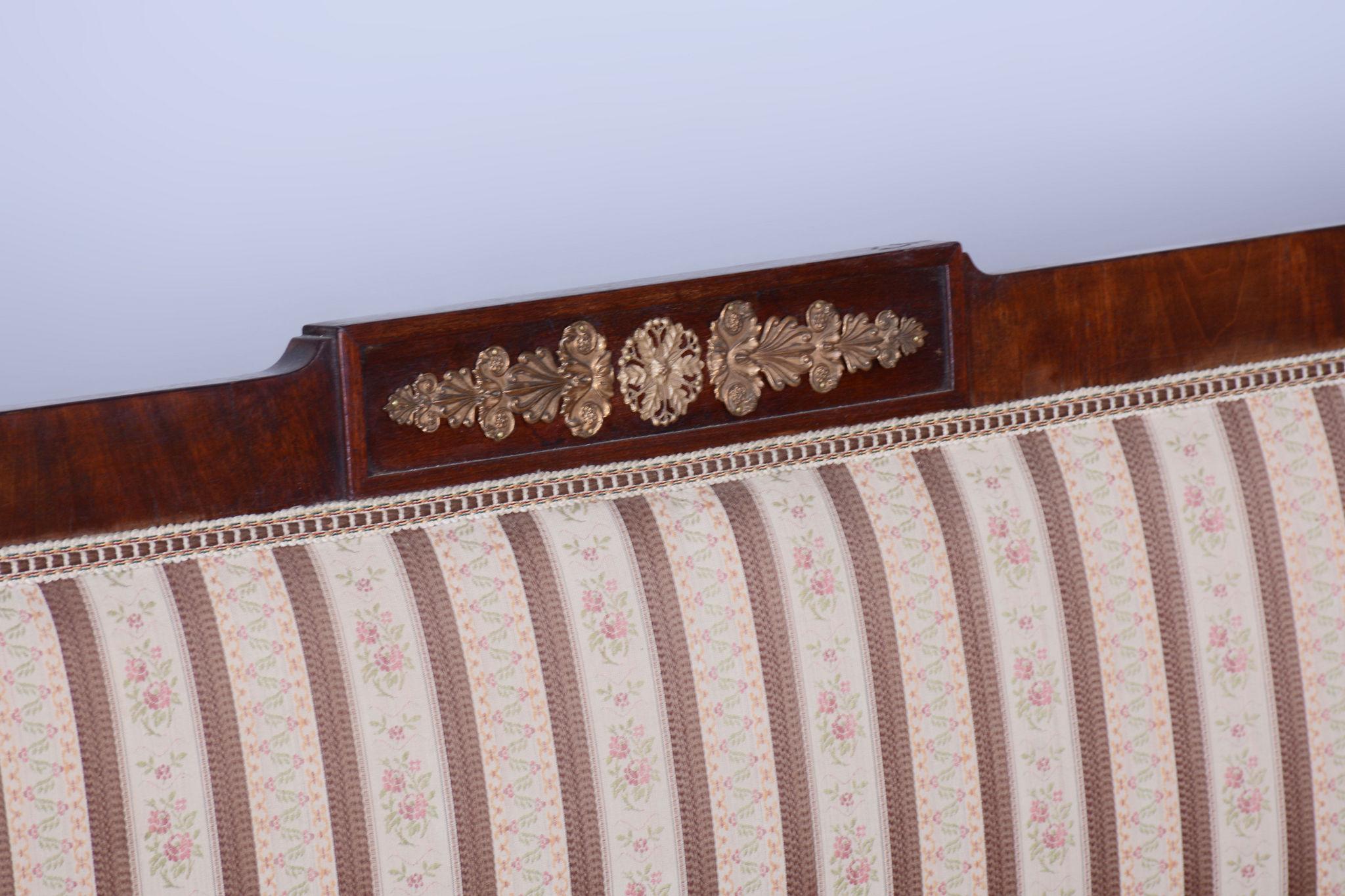 Empire-Mahagoni-Sofa, restauriert, Original-Polsterung, Frankreich, 1860er Jahre (Mittleres 19. Jahrhundert) im Angebot