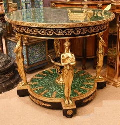 Empire Malachite Centre Table Gilt Pharaoh Legs