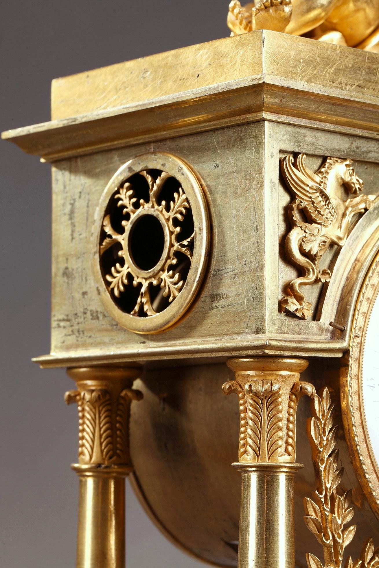 Empire Mantel Clock Allegory of Sculpture 9