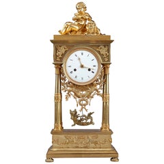 Empire Mantel Clock Allegory of Sculpture