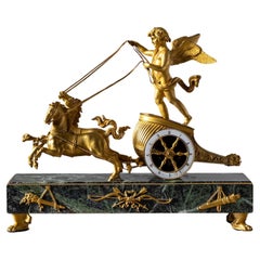 Empire Mantel Clock “au Char de l’Amour”, signed Bourez à Paris, circa 1810