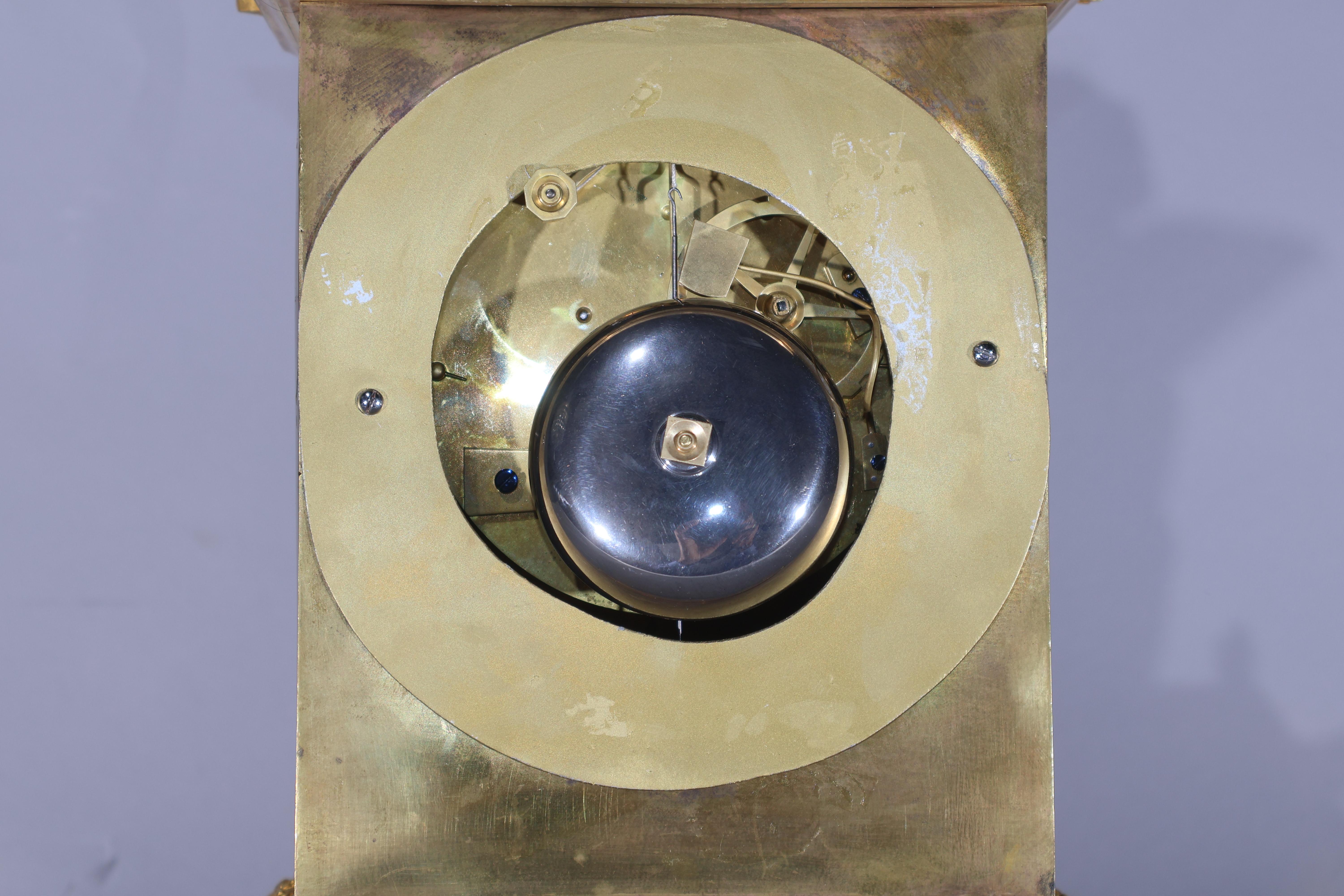 Gilt Empire Mantel Clock For Sale