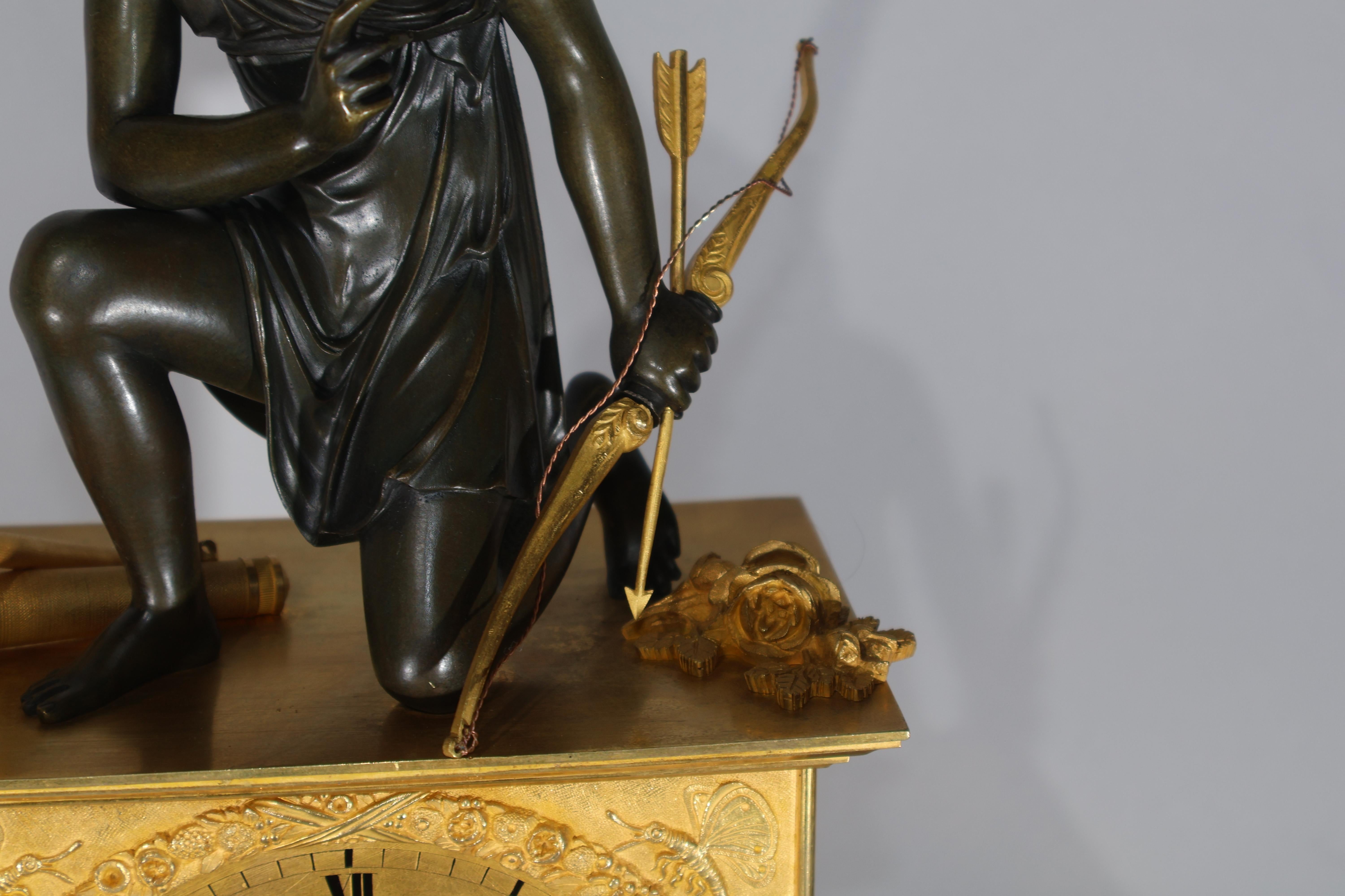 Bronze Empire Mantel Clock For Sale