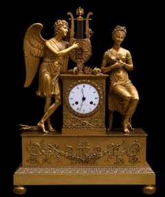 Empire Mantel Clock in Mercury-Gilt Bronze, France, early 19th century
