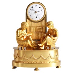 Antique Empire Mantel Clock - La Bibliotheque, Ormolu, France, Paris, circa 1820