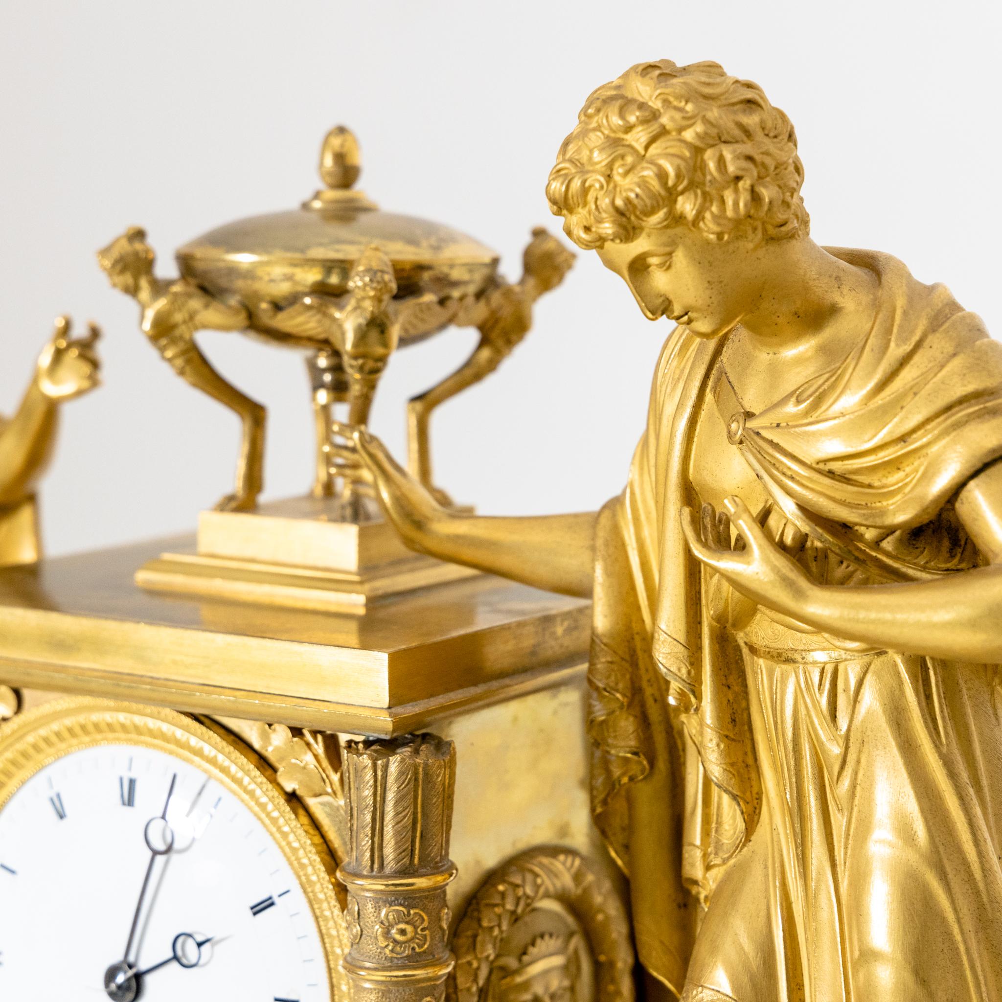 Other Empire Mantel Clock, Roux à Paris, Early 19th Century