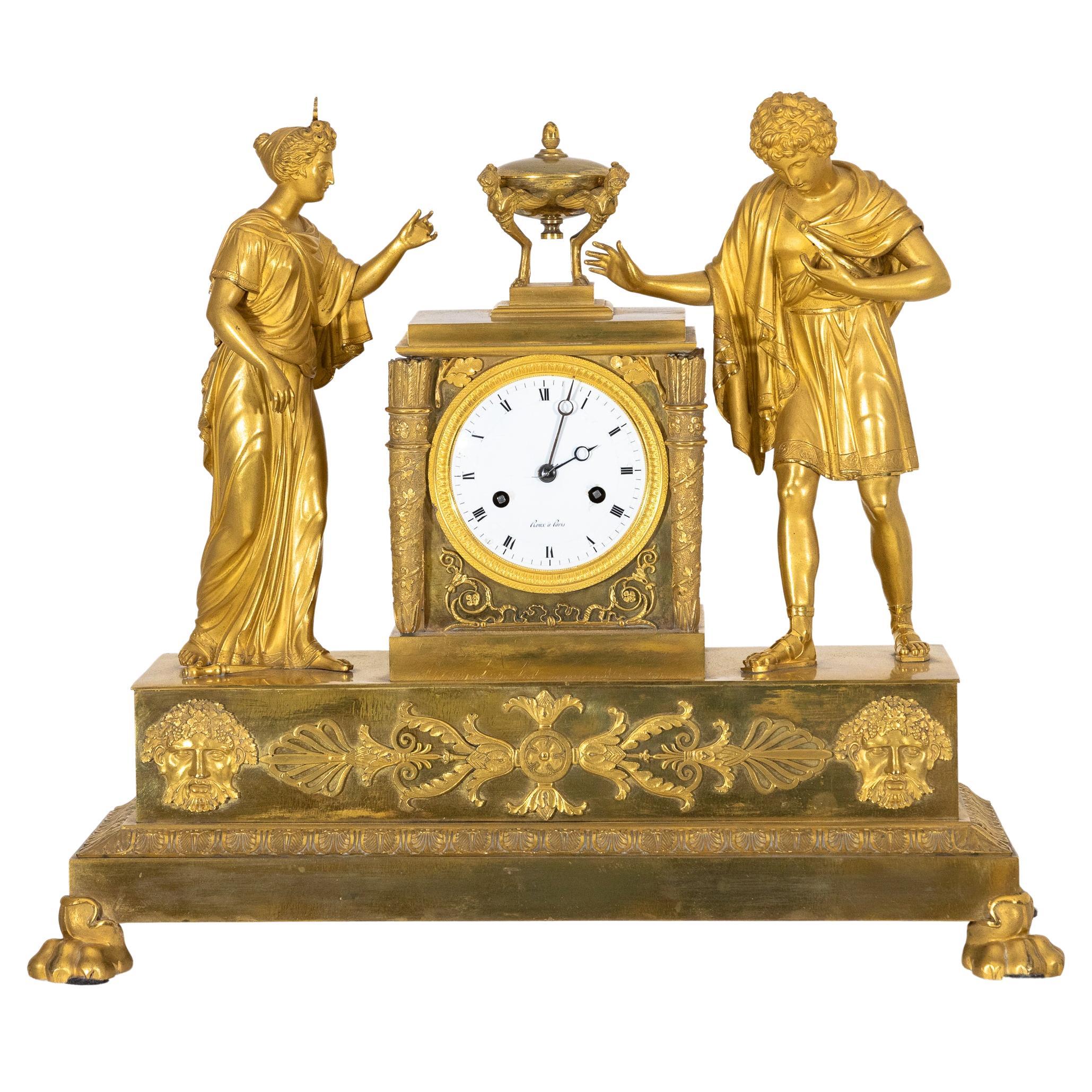 Silk gold plastic free-standing clock based on the 1800 