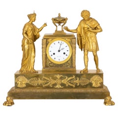 Empire Mantel Clock, Roux à Paris, Early 19th Century