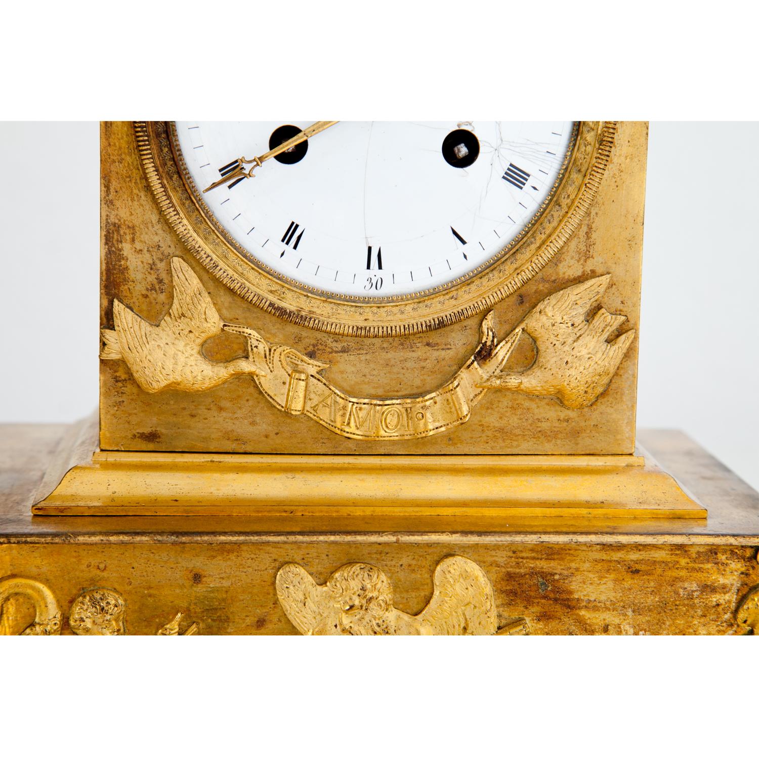 Empire Mantel Clock with Cupid, France, First Quarter of the 19th Century 7