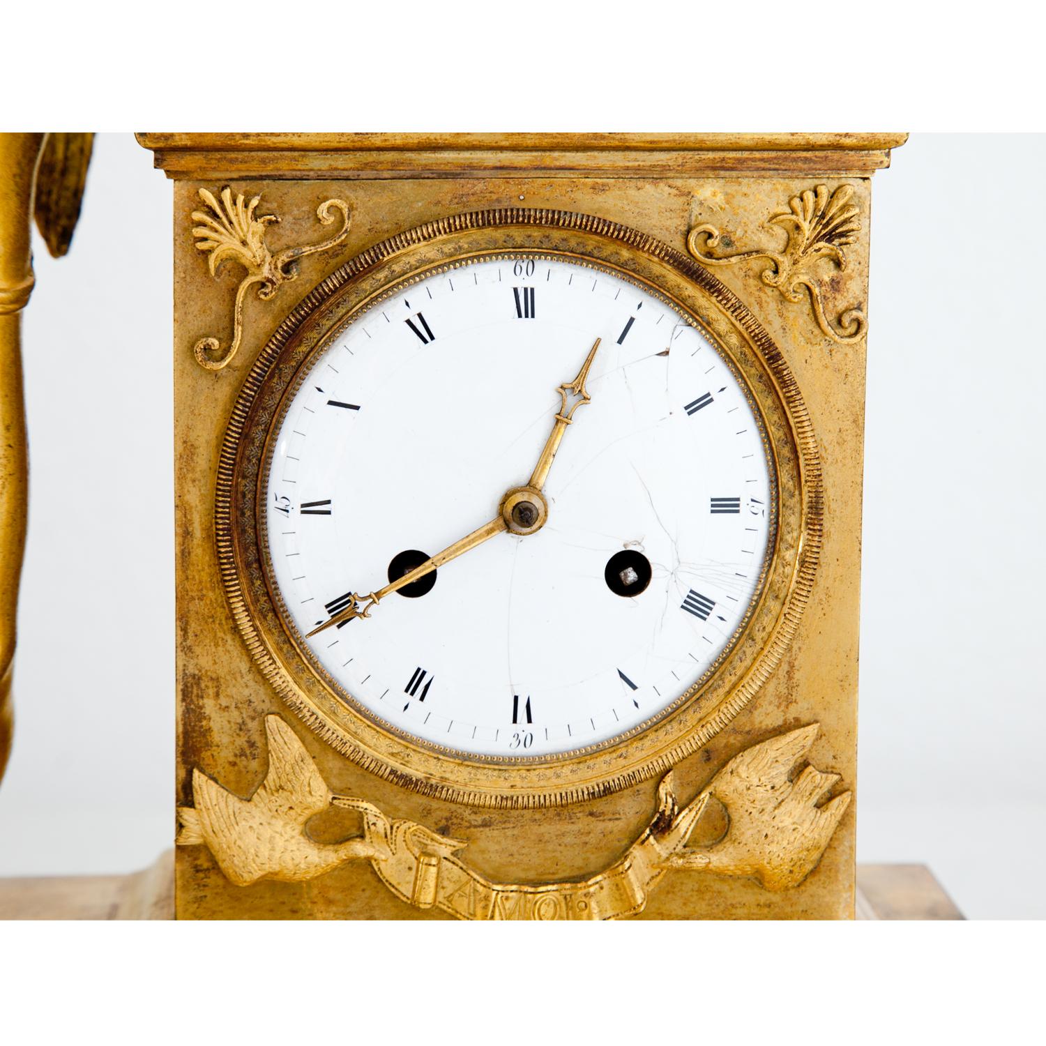 Empire Mantel Clock with Cupid, France, First Quarter of the 19th Century 8