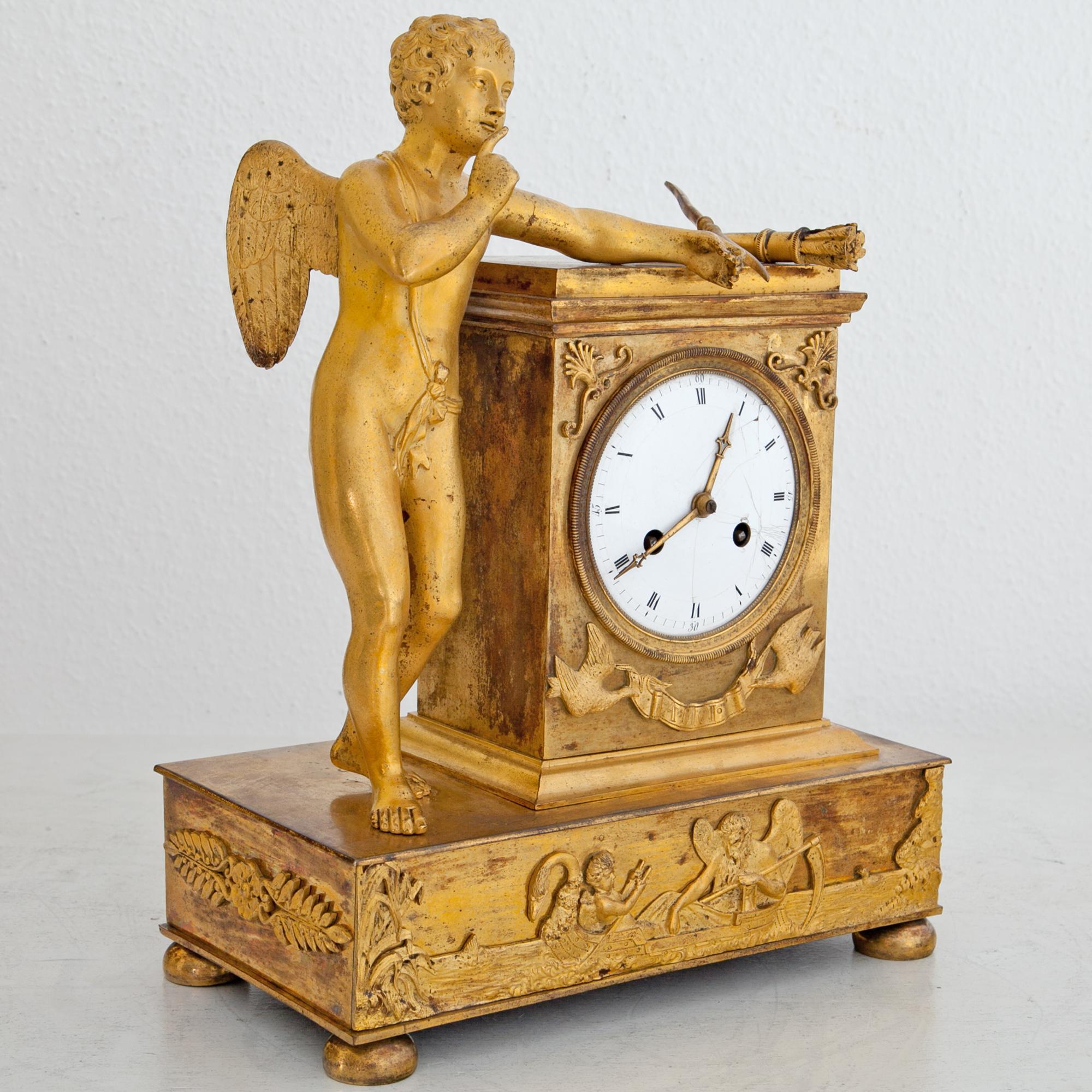 Empire Mantel Clock with Cupid, France, First Quarter of the 19th Century 10