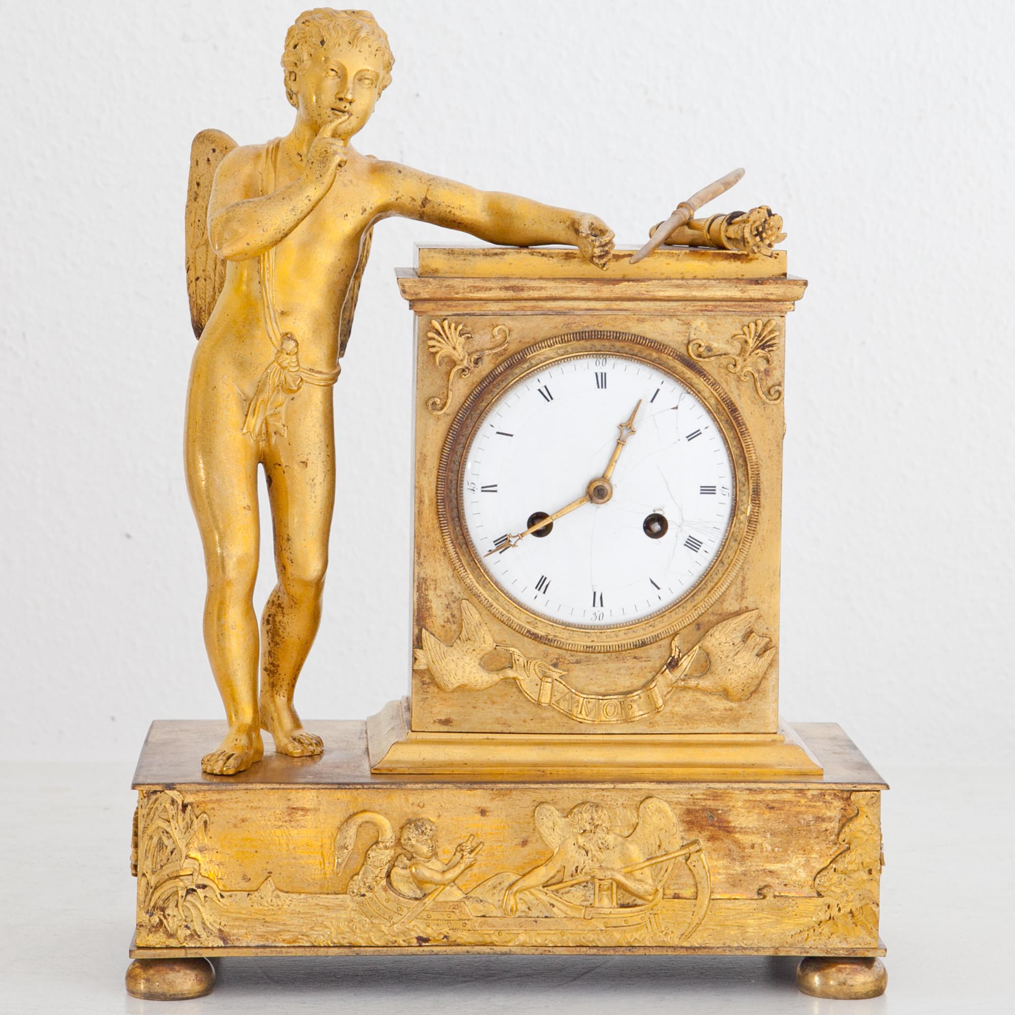 Empire Mantel Clock with Cupid, France, First Quarter of the 19th Century 11