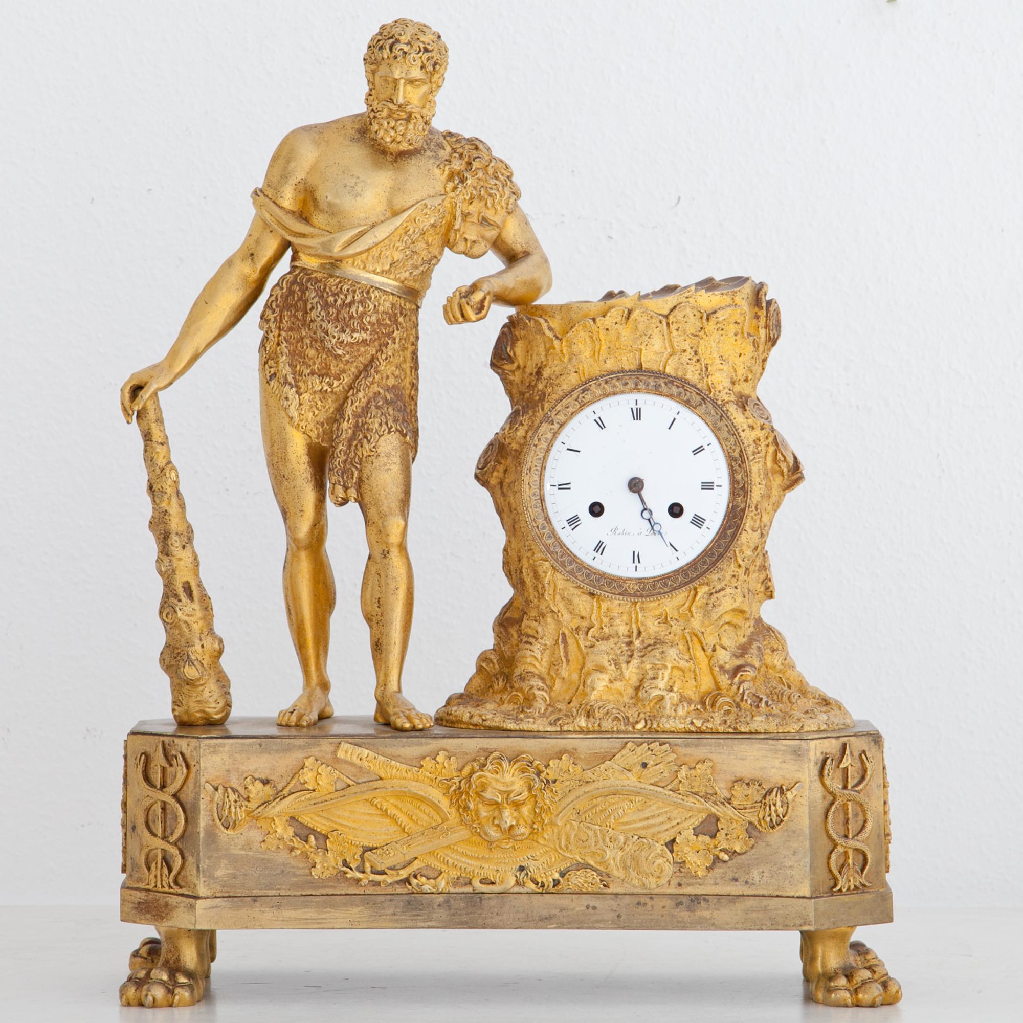 Empire Mantel Clock with Hercules, Paris. circa 1810 7