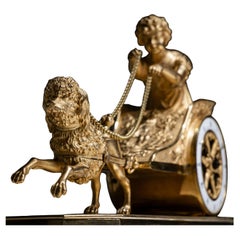 Empire Mantel Clock with Putto in Chariot, signed Thiery à Paris, Early 19th C.