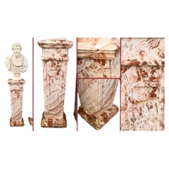 Mesa de columna con pedestal de mármol Imperio