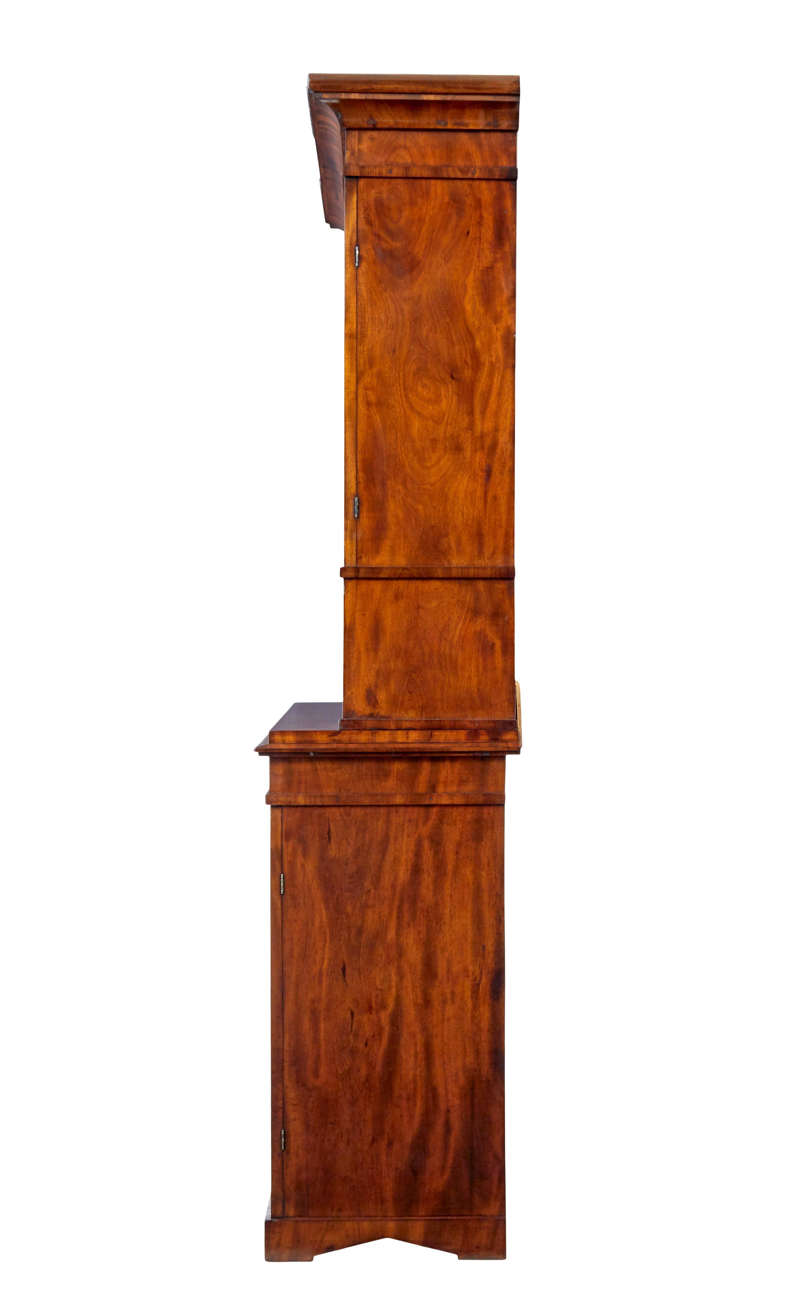 Danish Empire mid 19th century danish flame mahogany cabinet For Sale