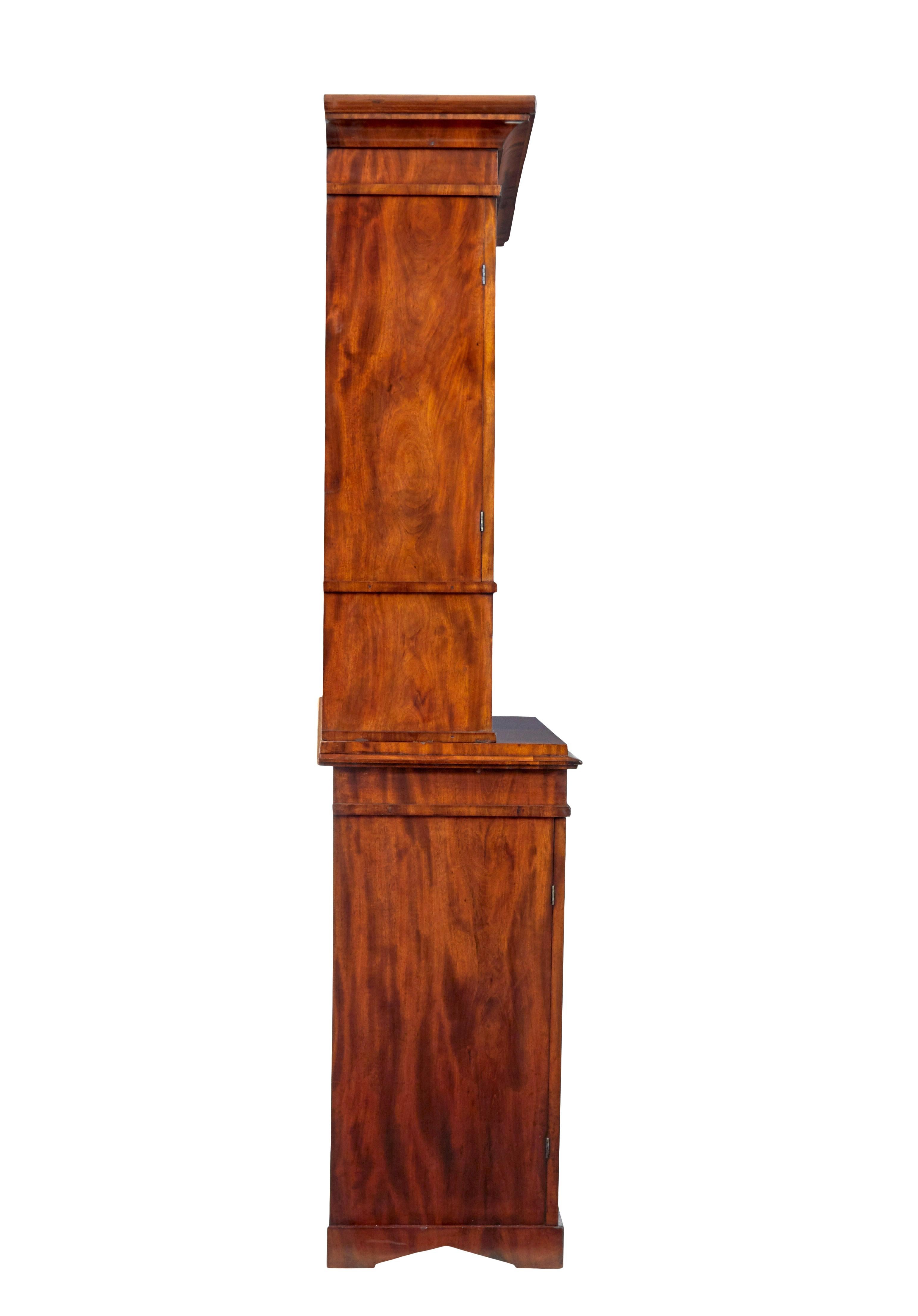 Empire mid 19th century danish flame mahogany cabinet In Good Condition For Sale In Debenham, Suffolk