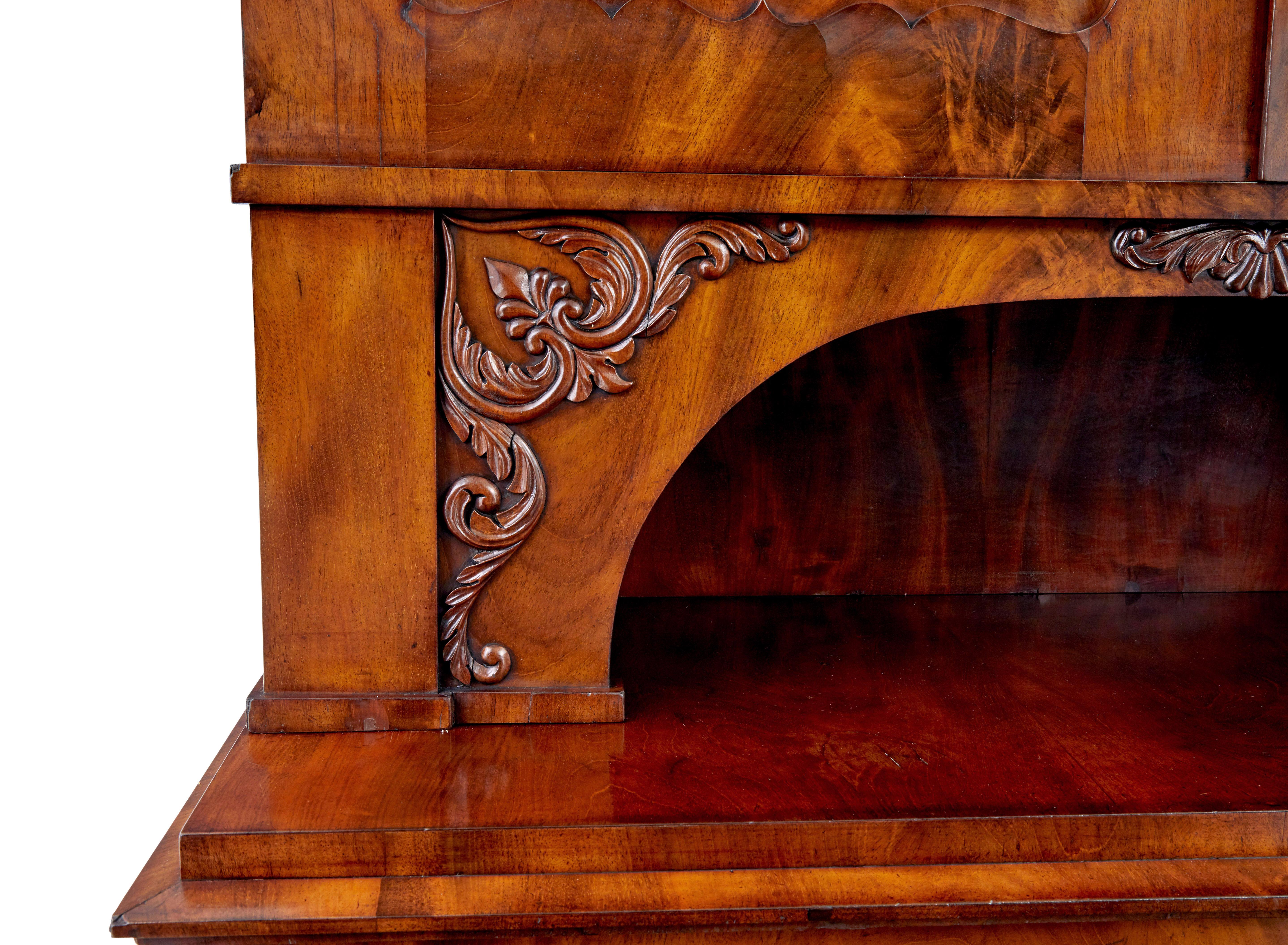 19th Century Empire mid 19th century danish flame mahogany cabinet For Sale