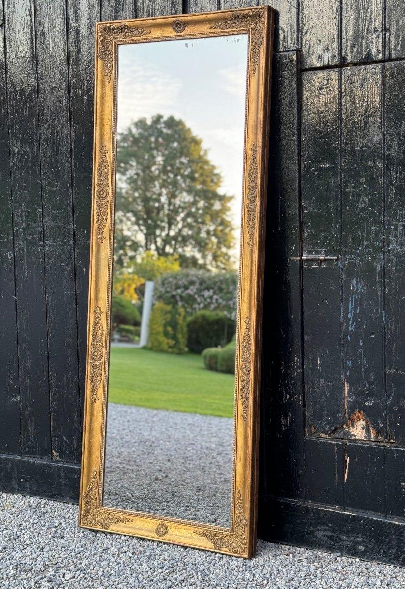 Stile impero Specchio Impero in legno dorato e stuccato, inizio XIX secolo in vendita