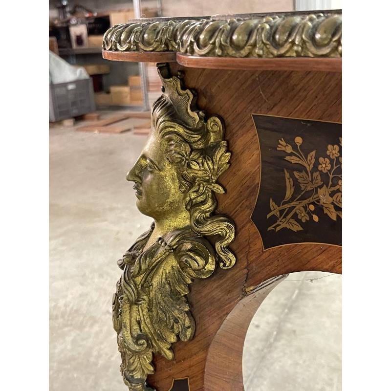 Empire Napoleon III Middle Table in Violin Shape in Marquetry, 1840s For Sale 7