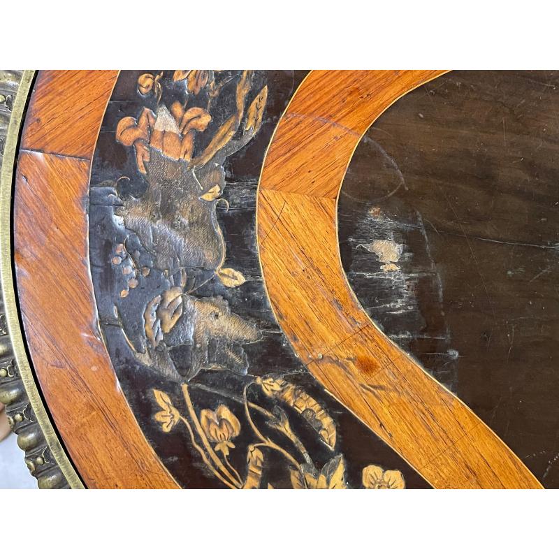 Empire Napoleon III Middle Table in Violin Shape in Marquetry, 1840s For Sale 12
