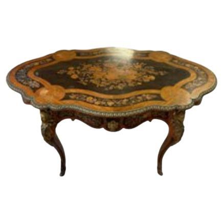 Empire Napoleon III Middle Table in Violin Shape in Marquetry, 1840s For Sale