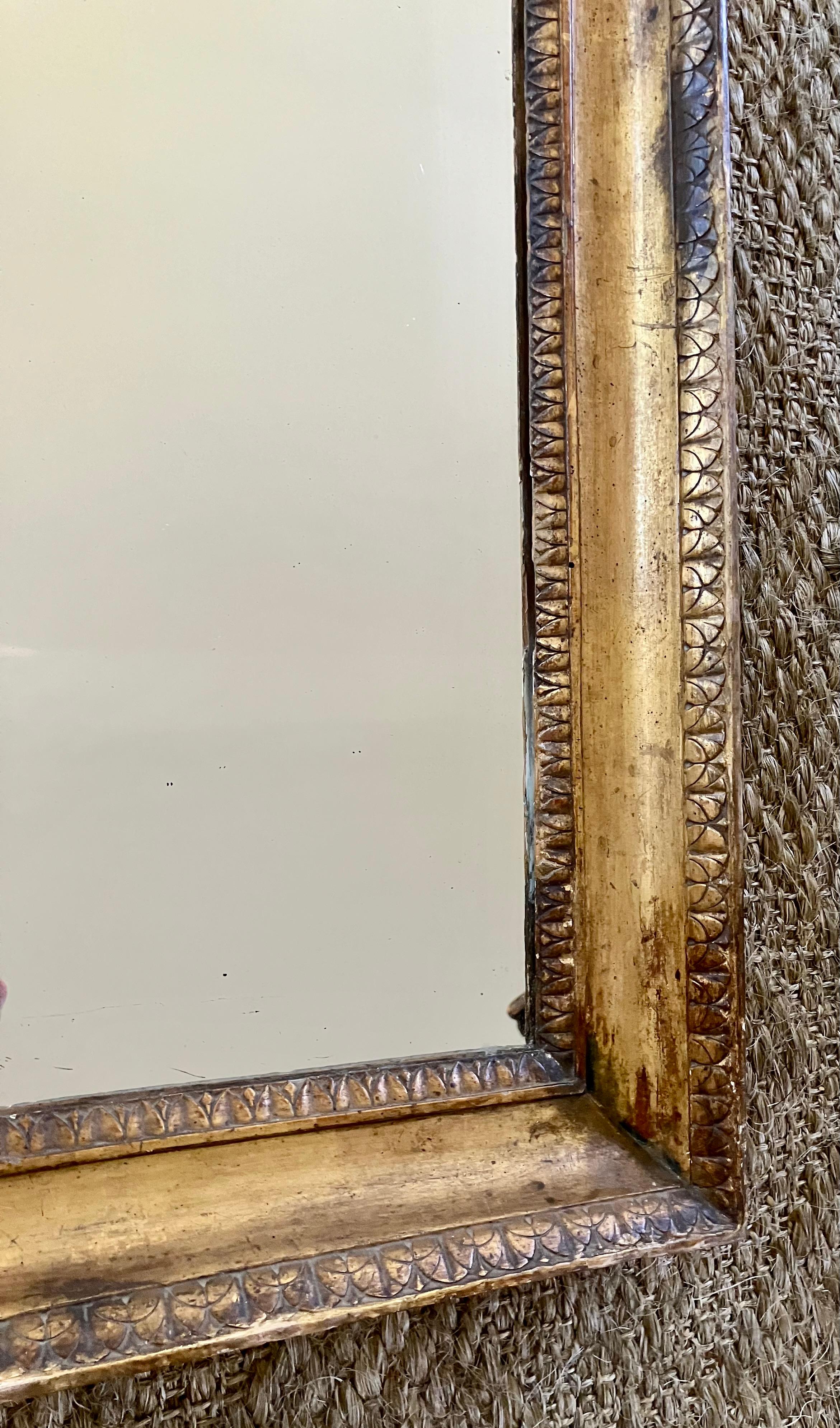 Hand-Carved Empire Neoclassical Gilt Mirror For Sale