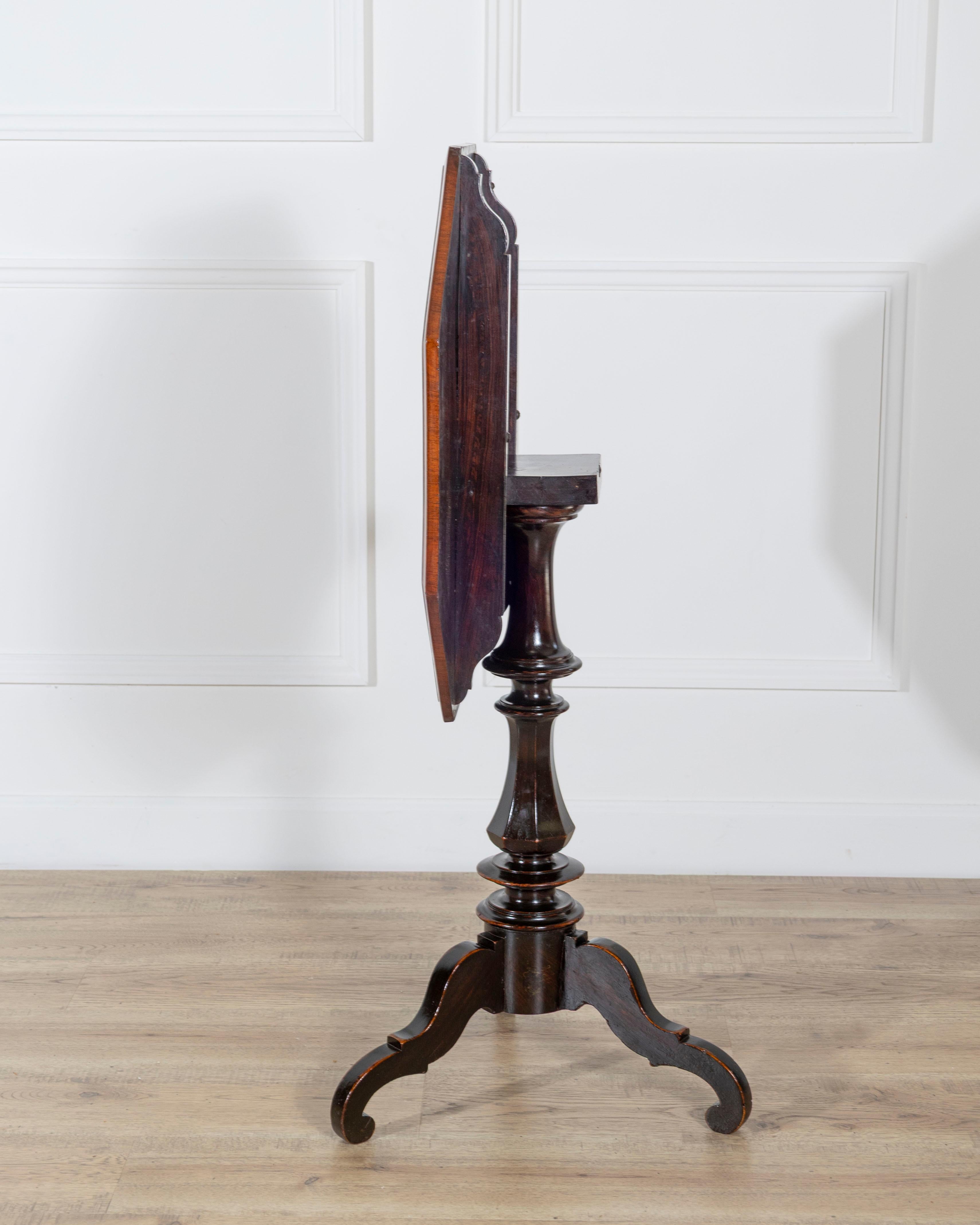Empire Octagonal Sail Table in Walnut with Precious Wood Veneer, Milan, Early 19 For Sale 2