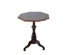 Empire Octagonal Sail Table in Walnut with Precious Wood Veneer, Milan, Early 19