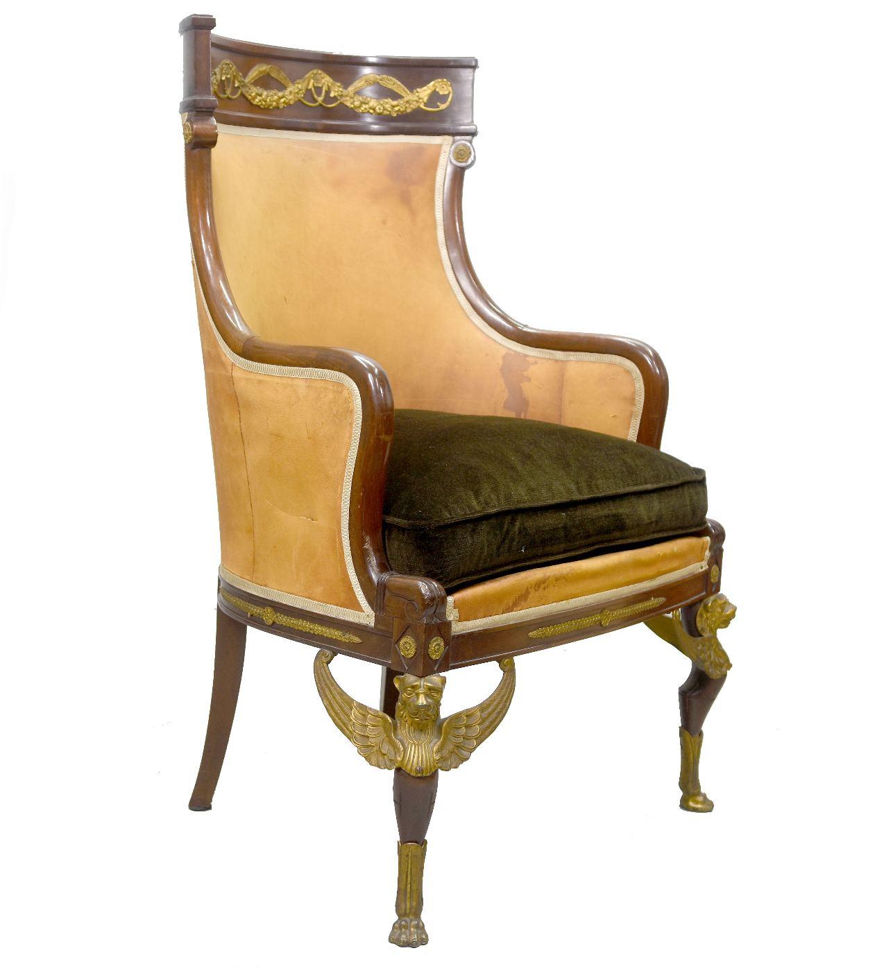 French Empire Office Armchair 