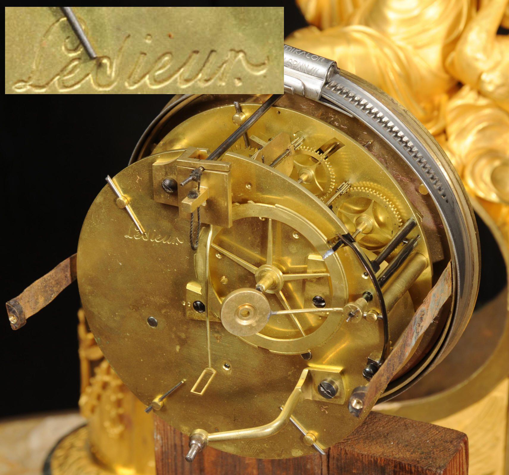 Empire Ormolu Antique French Clock Goddess Juno 15