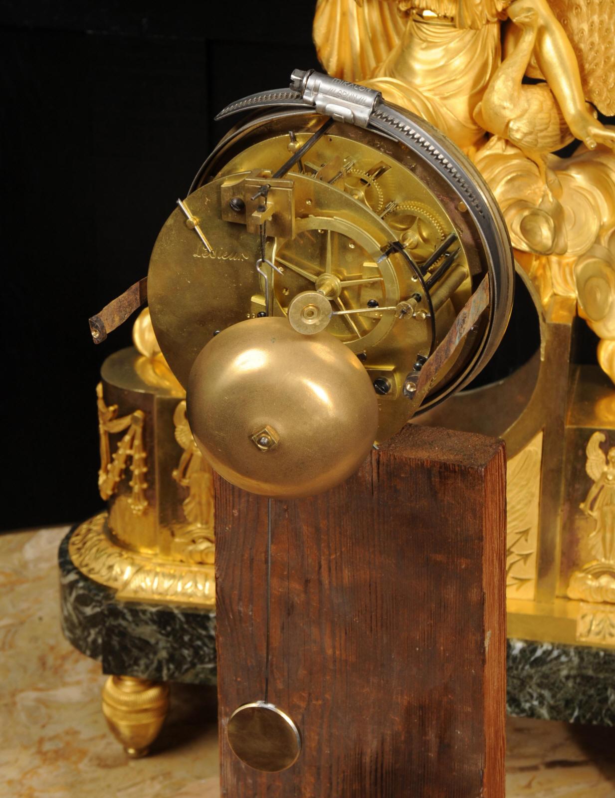 Empire Ormolu Antique French Clock Goddess Juno 16