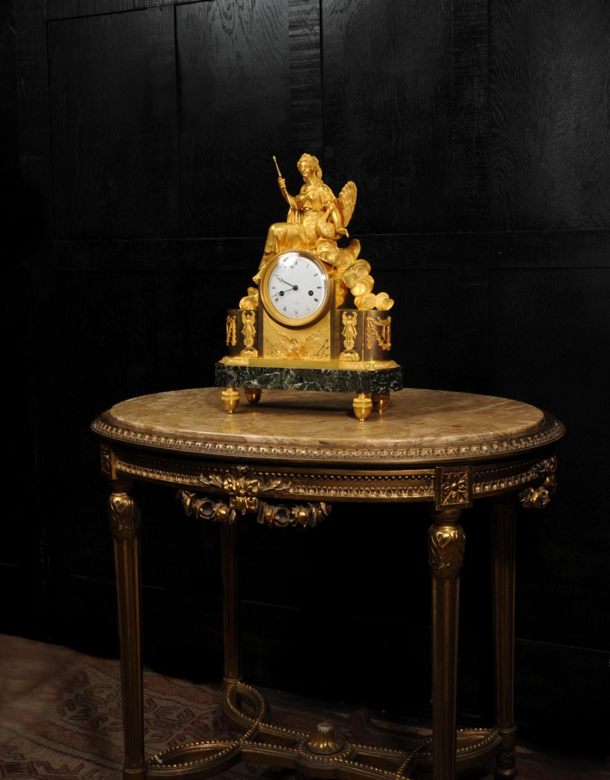 Empire Ormolu Antique French Clock Goddess Juno 2