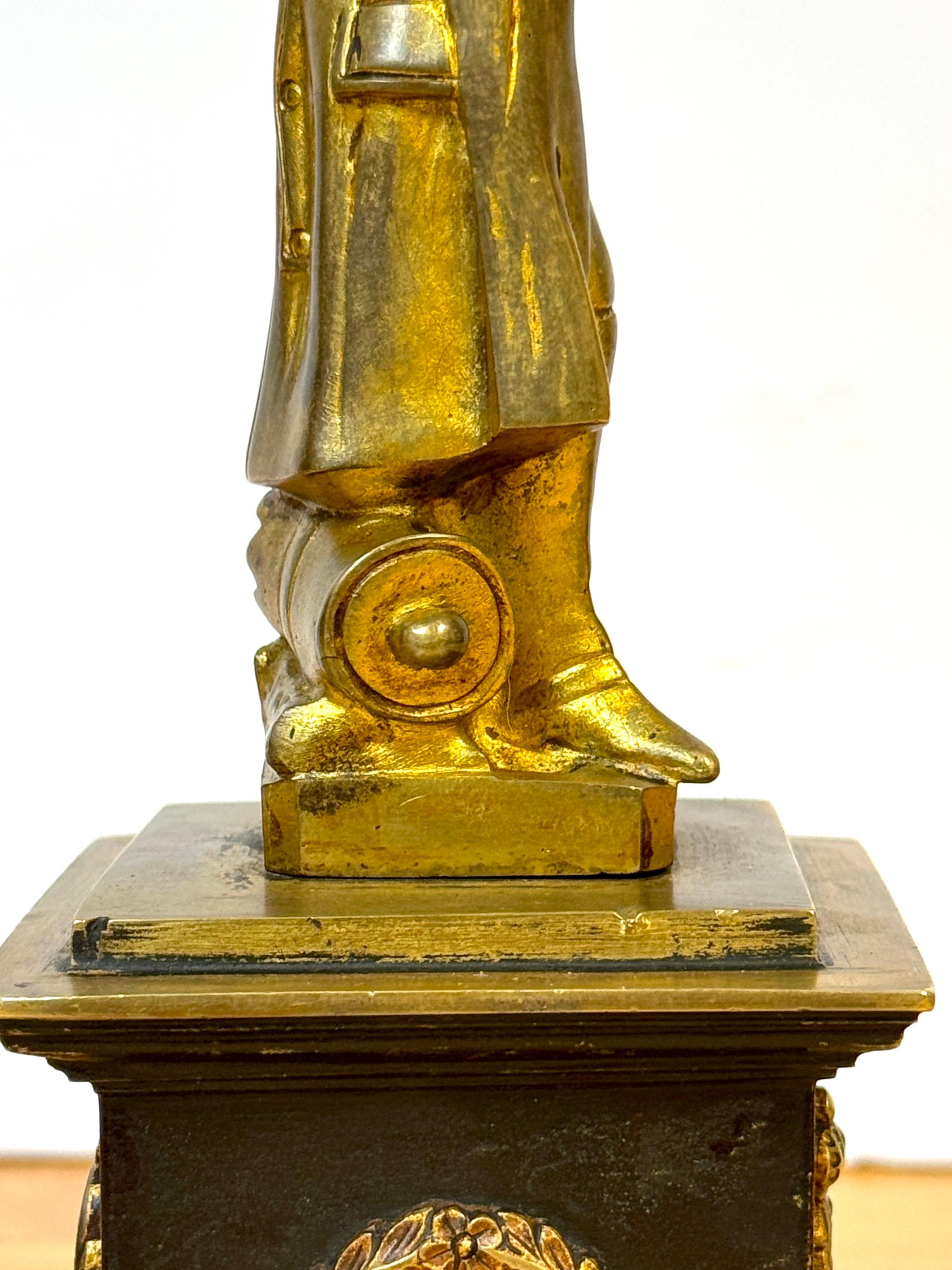 Bronzo Scultura Impero con ritratto di Napoleone Bonaparte in paesaggio A.I.C. 1875 in vendita