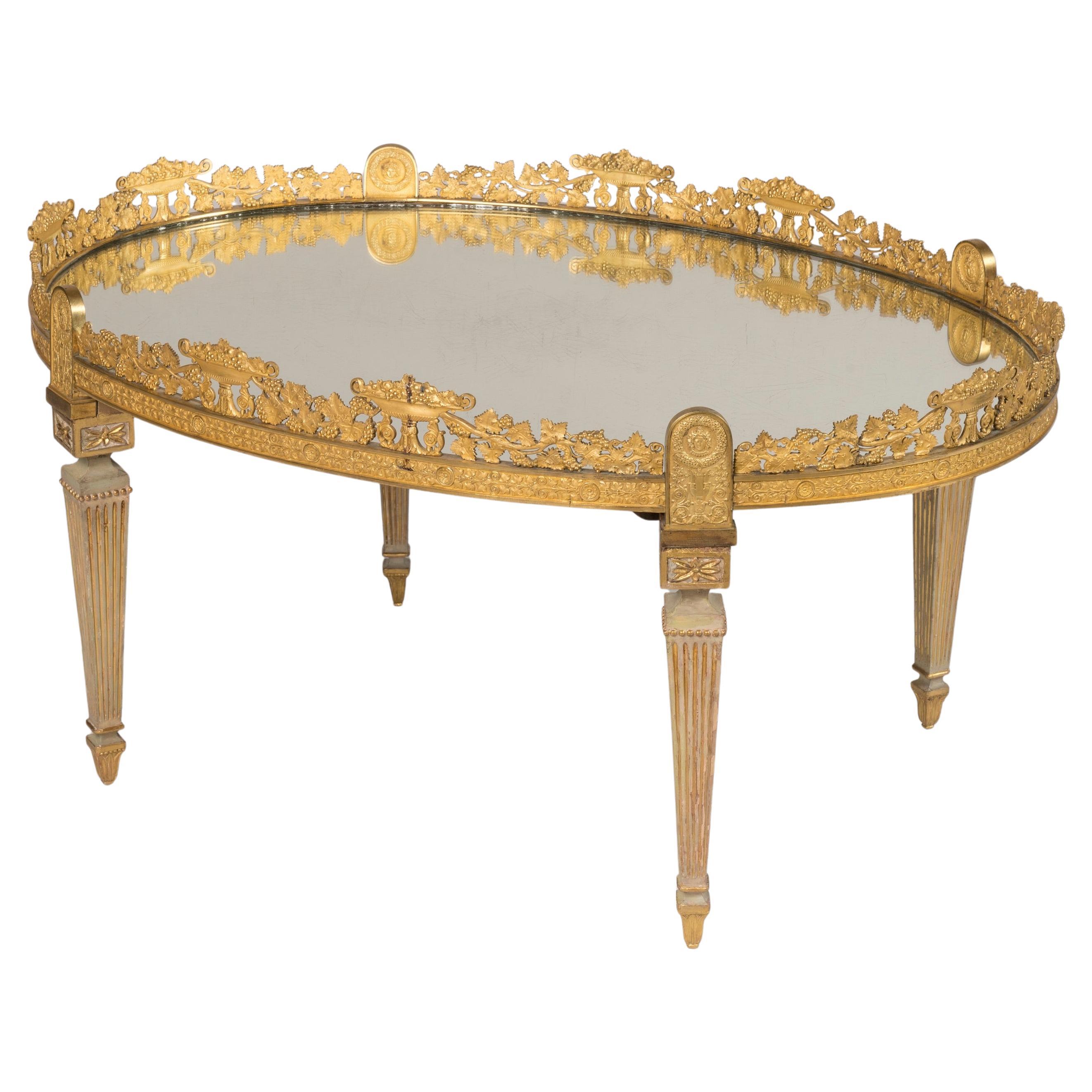 Empire Ormolu Surtout-de-Table Mounted as a Coffee Table Attributed to Thomire For Sale