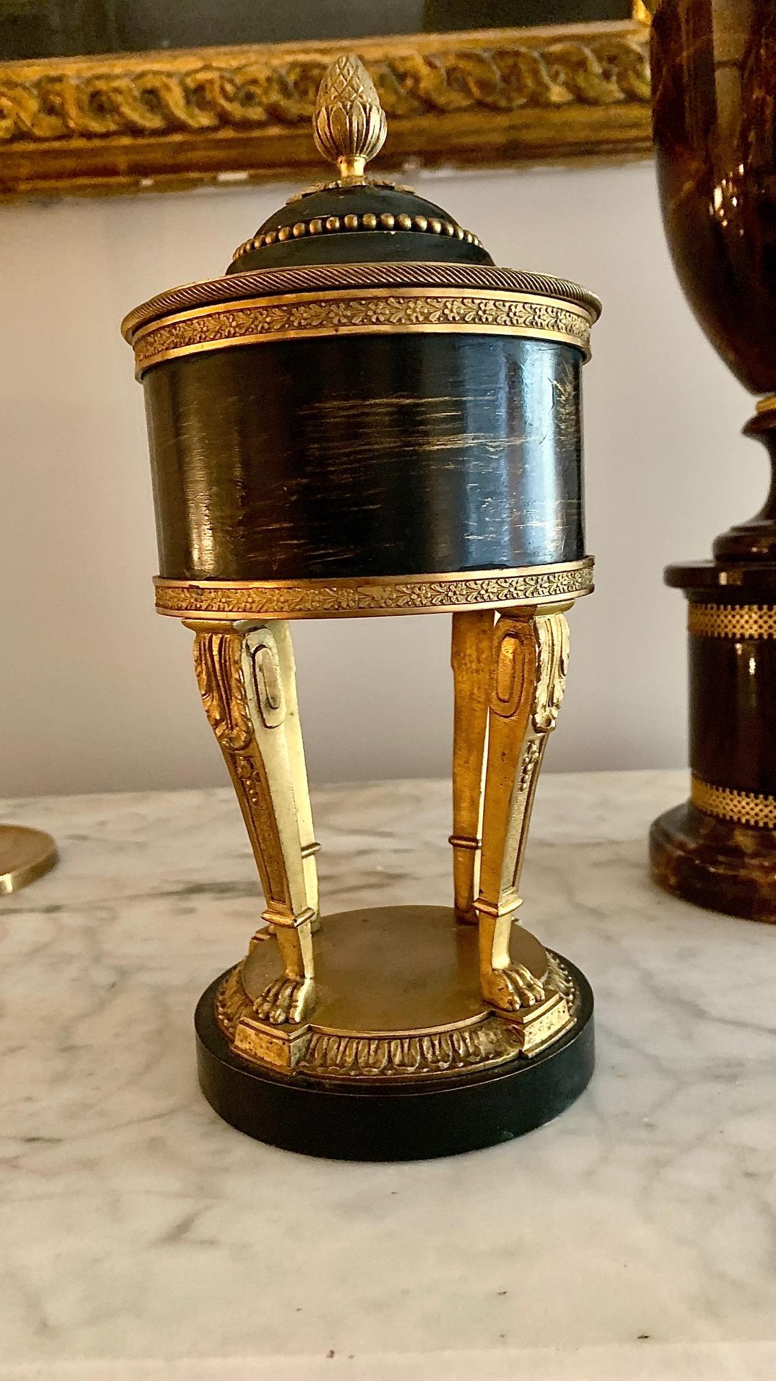 Empire Painted Metal and Gilt Bronze Urn 1