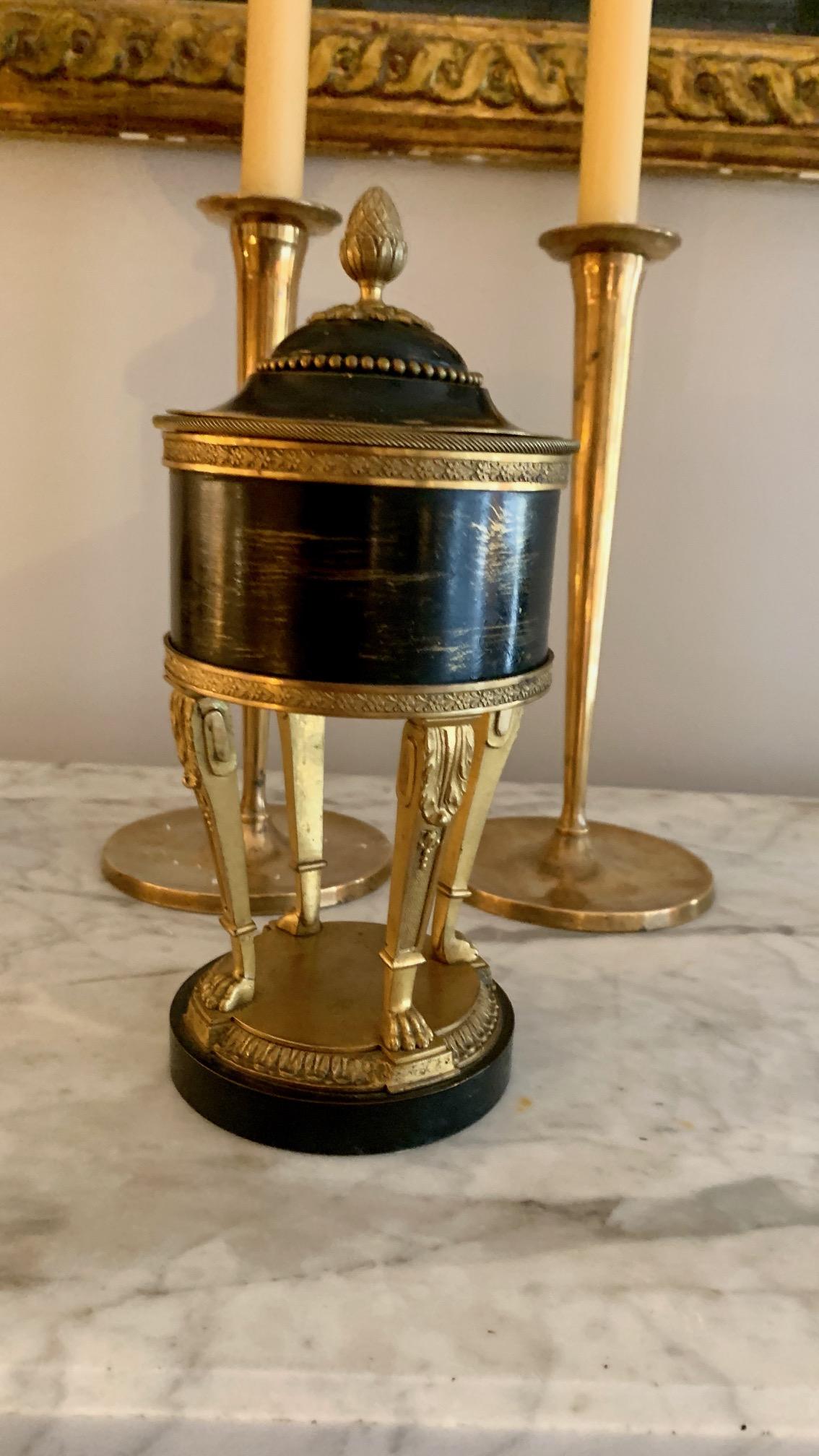 Empire Painted Metal and Gilt Bronze Urn 4