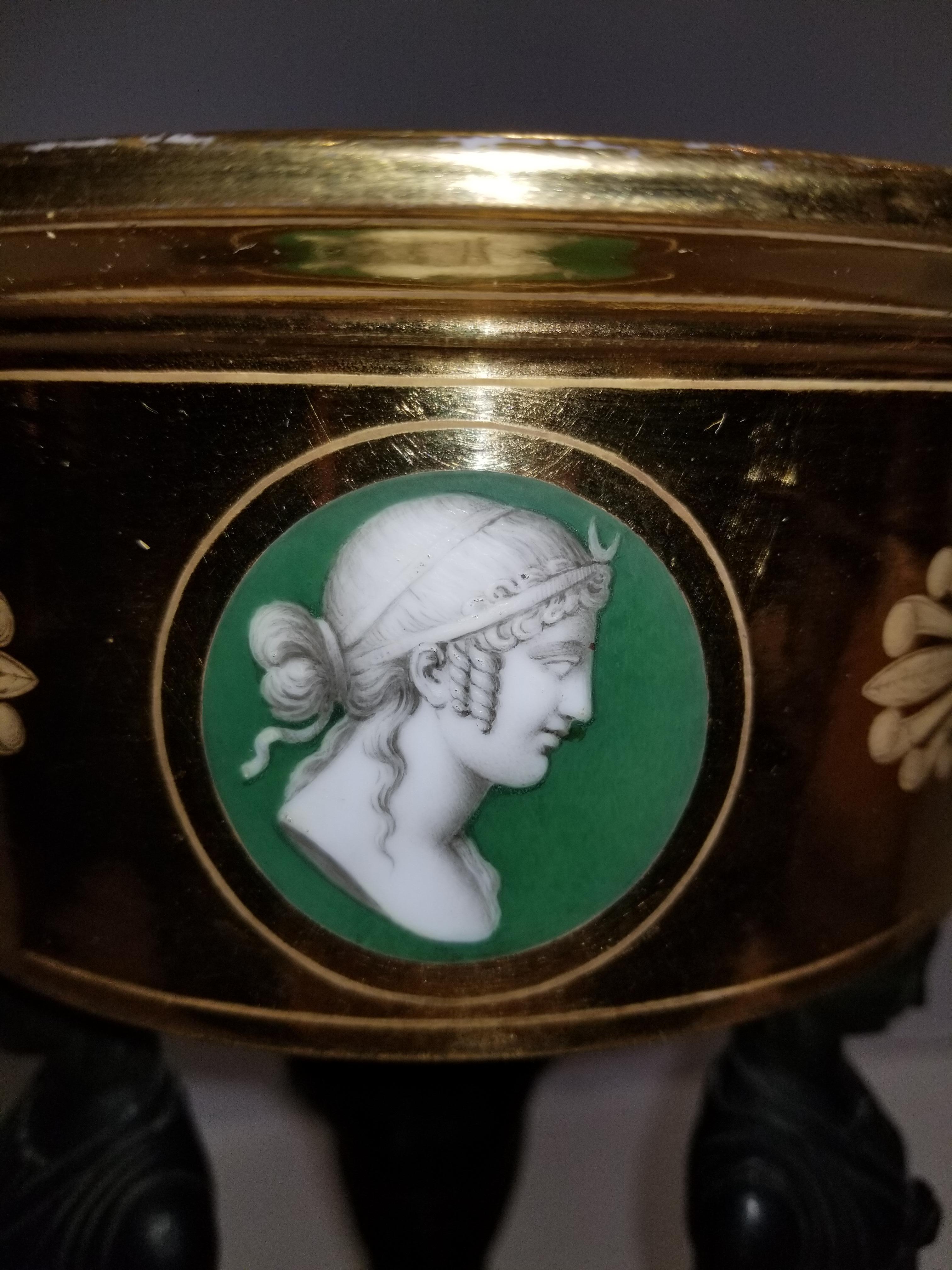 Empire Paris 'DIHL' Porcelain Gold-Ground Figural Basket Centrepiece 2
