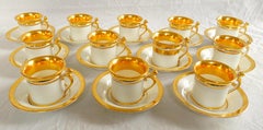 Tazze da caffè in porcellana Empire Paris per 12 ospiti - inizio XIX secolo