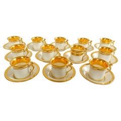 Empire Paris porcelain coffee cups for 12 guests - early 19th century