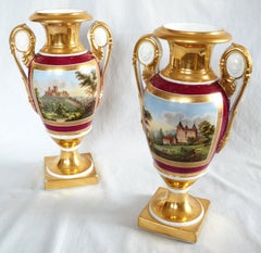 Empire Paris porcelain vases - early 19th century