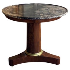 Empire Pedestal Table In Cuban Mahogany, Levanto Marble