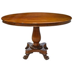 Empire Pedestal Table in West Indies Mahogany w/ Oval Top, Denmark, circa 1825