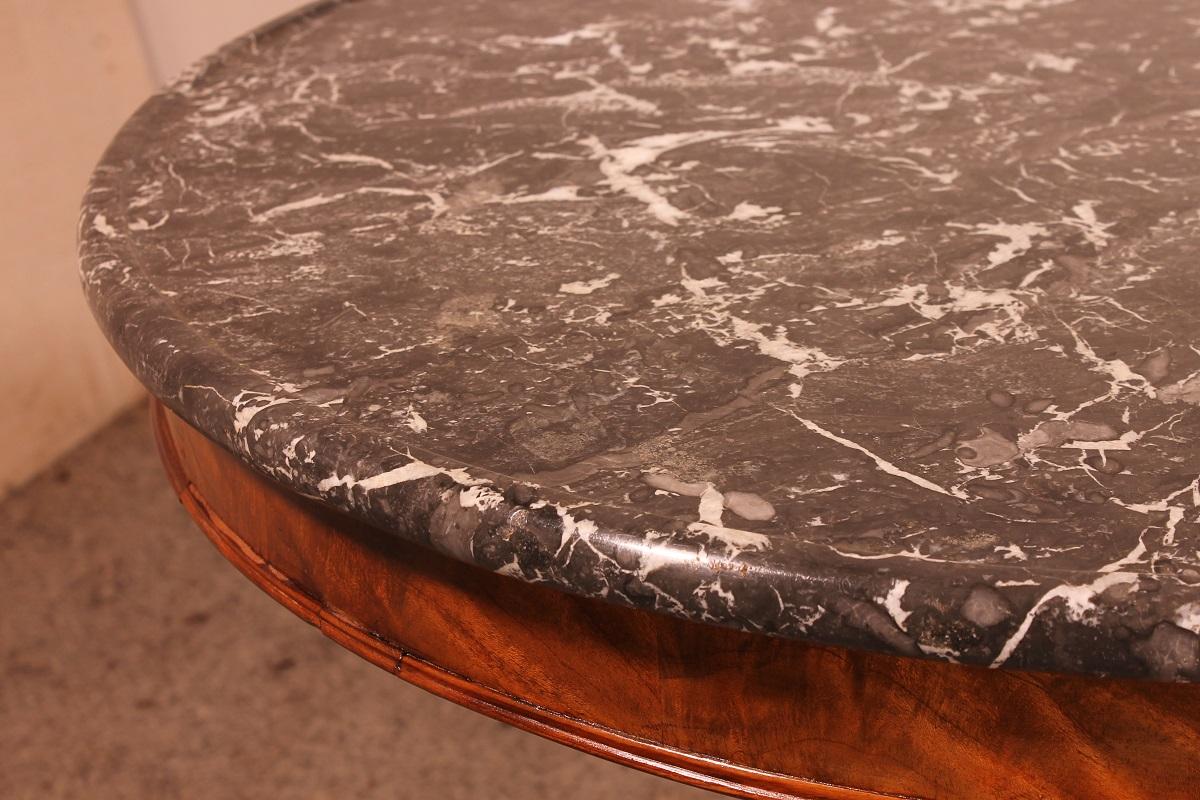 Mesa imperio de pedestal con su mármol Saint-Anne en venta 2