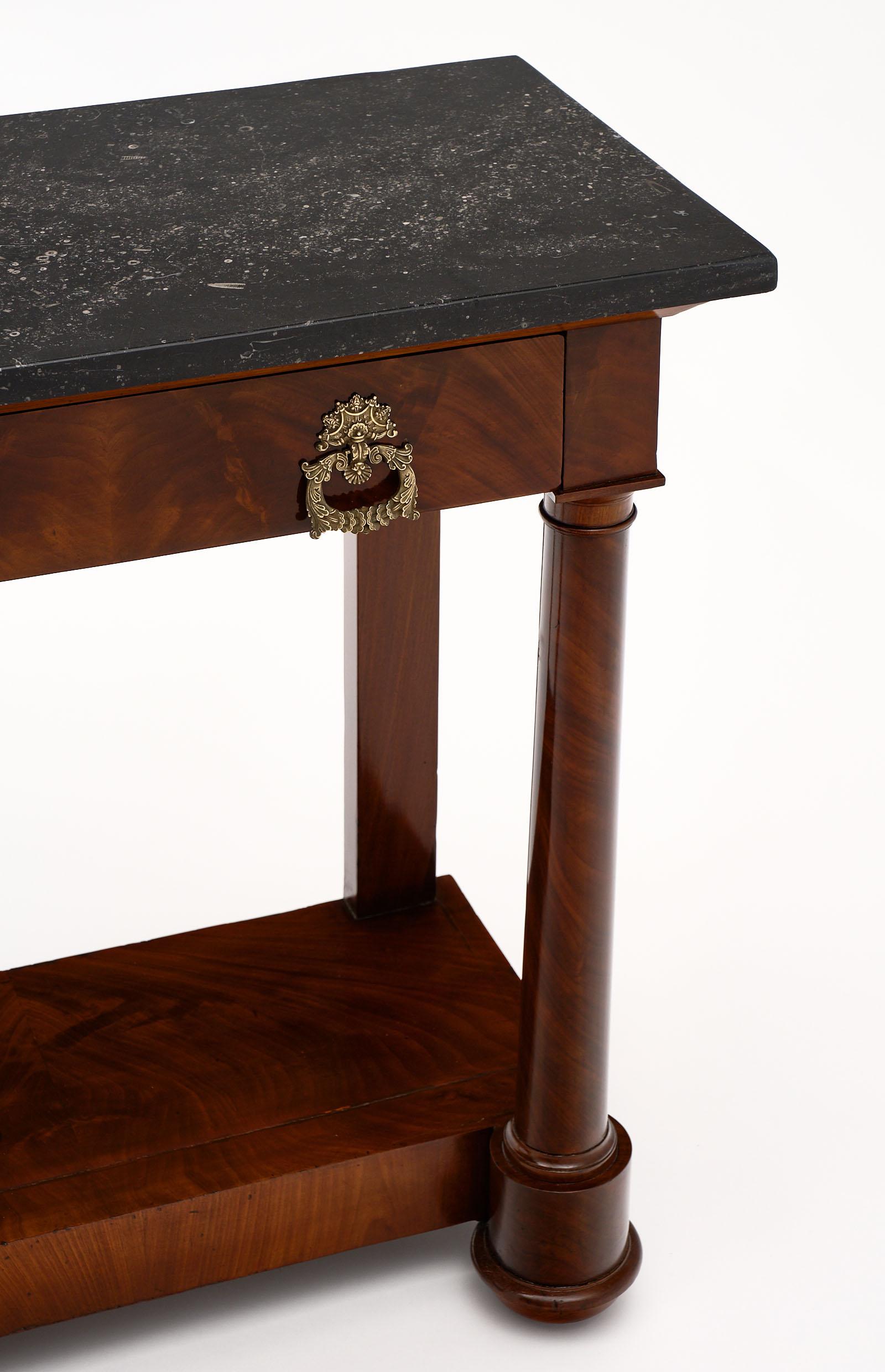 French Empire Period Antique Console Table with Marble Top