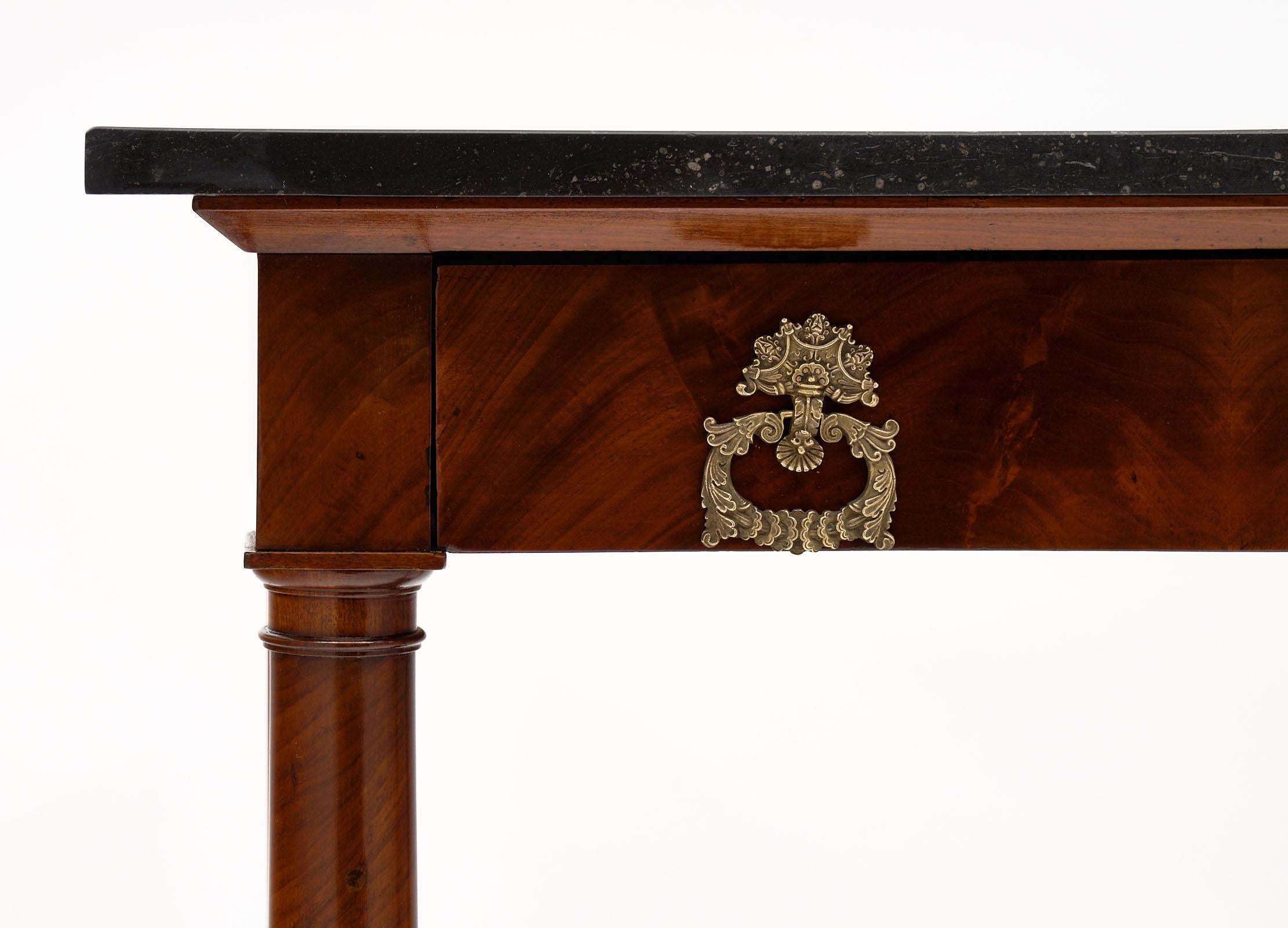 Mid-19th Century Empire Period Antique Console Table with Marble Top