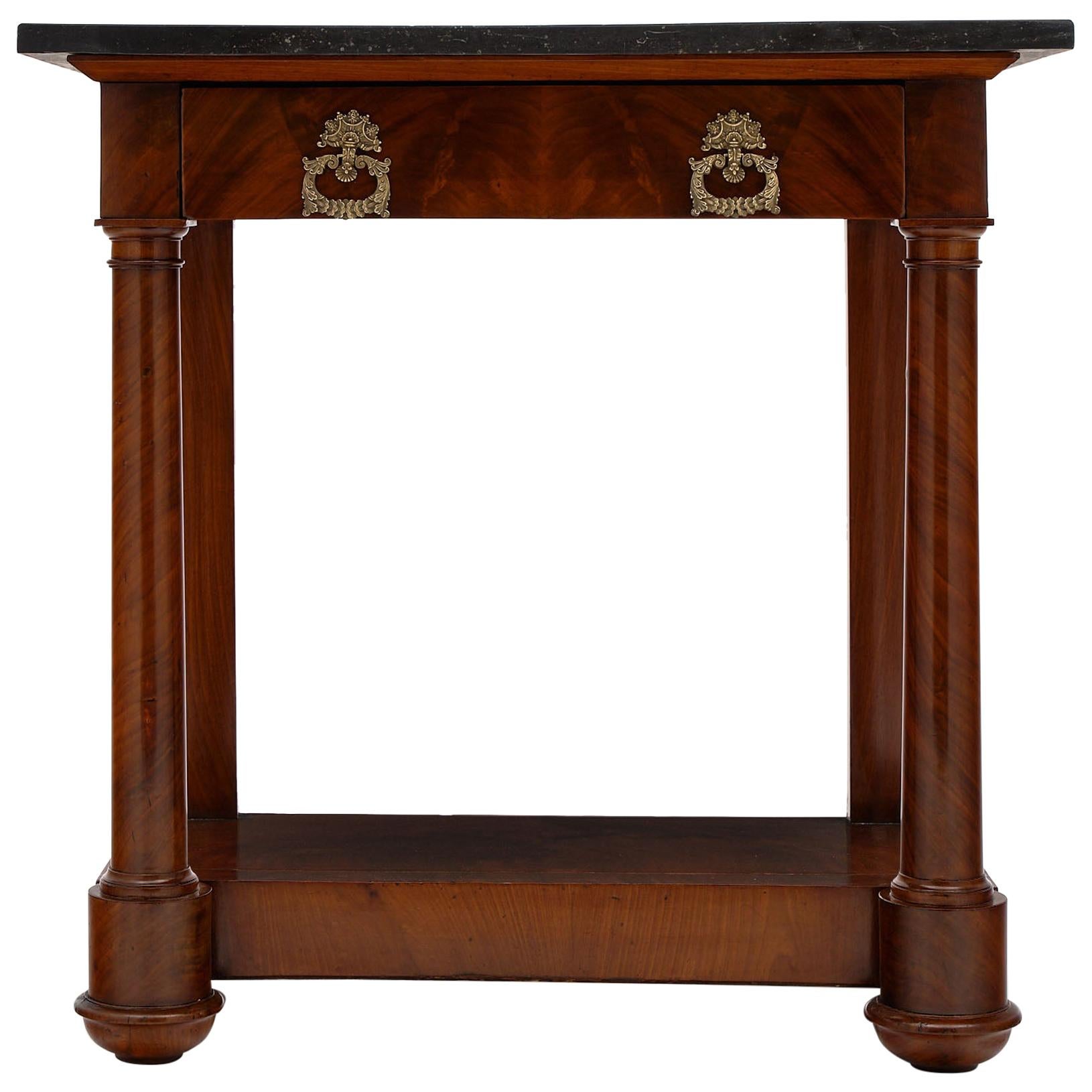 Empire Period Antique Console Table with Marble Top