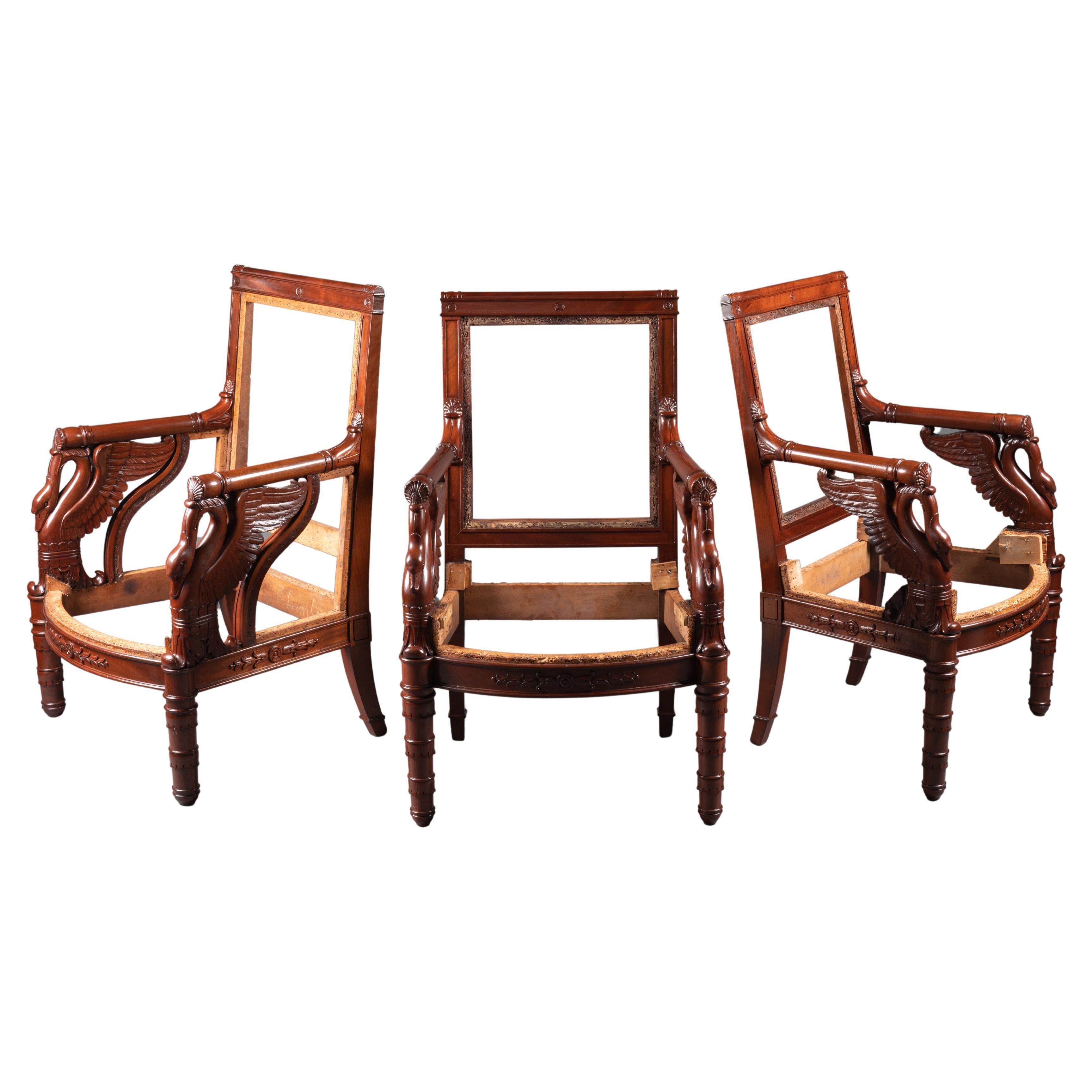 Empire Period Armchairs and Bergere by P.BELLANGÉ For Sale