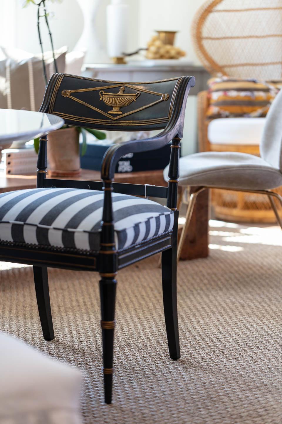 Empire Period Black Chairs with Gilding 3